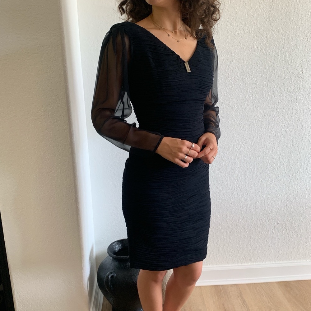 Vintage Gold Label Caché 80s Little Black Dress